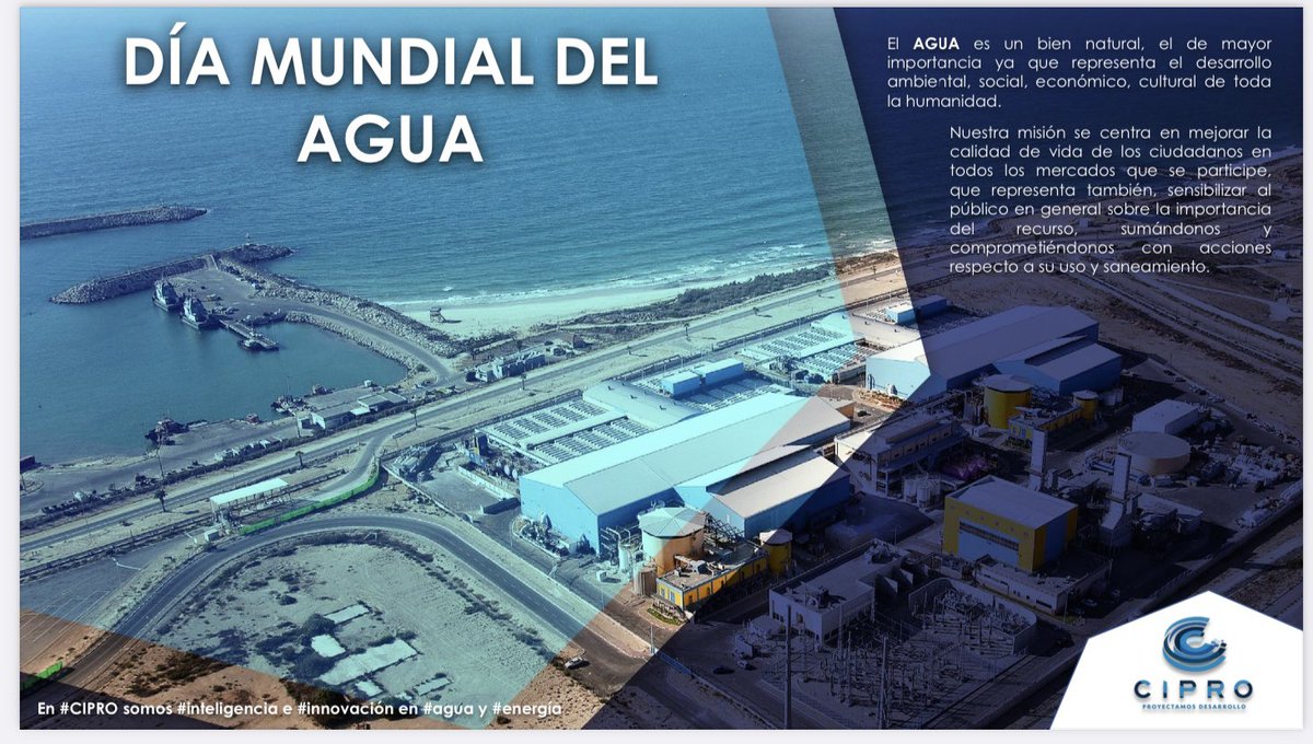 Cuidar el agua, es responsabilidad de todos.
#díamundialdelagua

En #CIPRO somos #inteligencia e #innovación en #agua y #energía