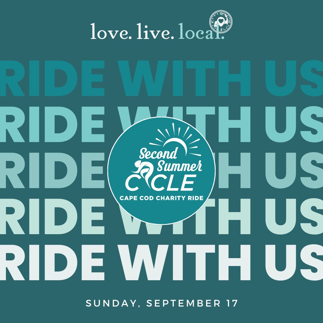 Join our Second Summer Cycle team! On Sunday, September 17, we’ll ride across Cape Cod raising funds to support our nonprofit mission: celebrating the community, supporting our economy and connecting Cape Codders - join us! Learn more + register: pledgereg.com/love-live-local.