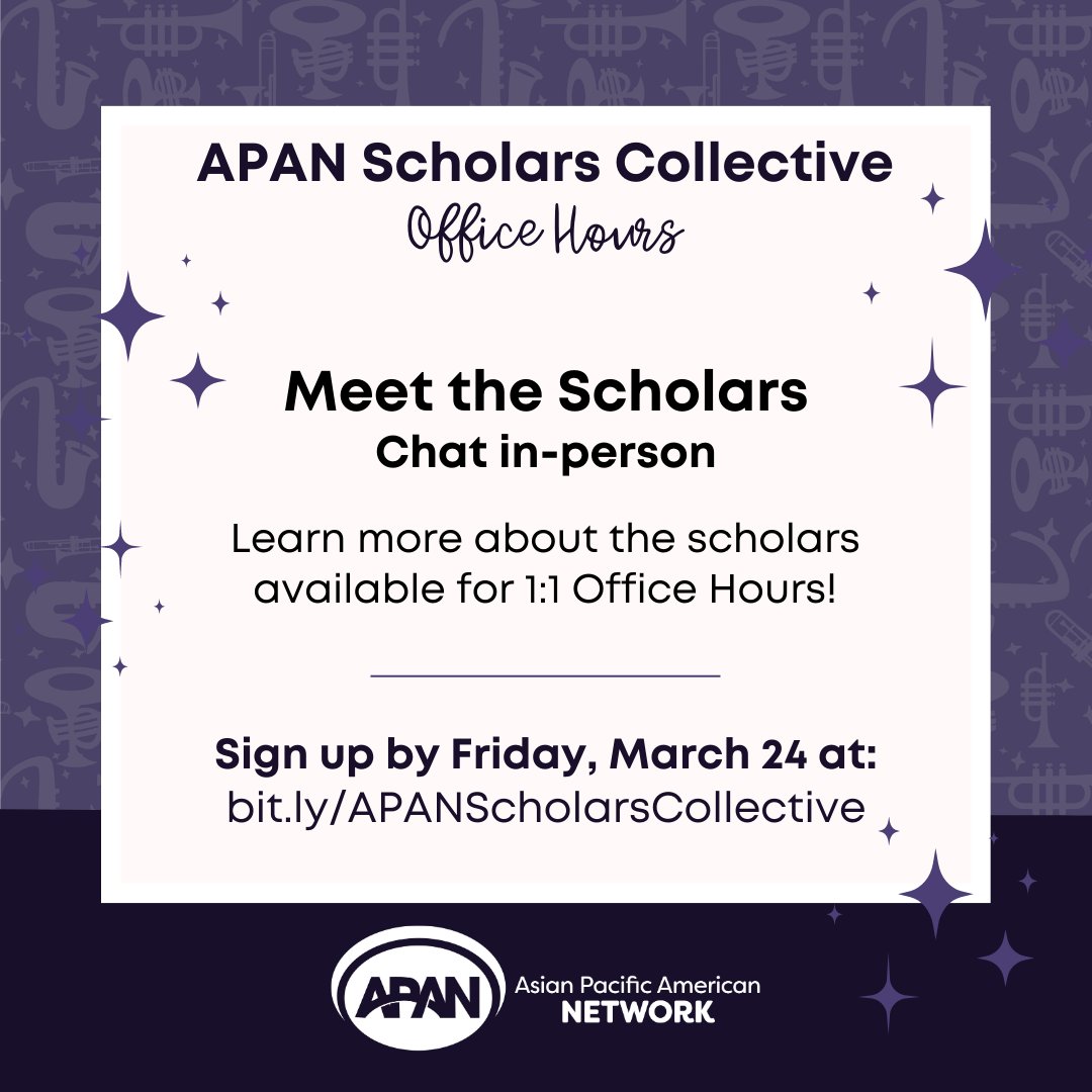 acpaapan's tweet photo. Introducing this year's APAN Scholars Collective faculty! The following are available for in-person 1:1 Office Hours at #ACPA23:
✨Dr. Katherine S. Cho (@katsch0)
✨Dr. Leilani Kupo (@leilani_kupo)
✨Dr. Marc Johnston-Guerrero (@MarcJGuerrero)
✨Dr. Rosie Perez (@rosiejperez) https://t.co/HXBrl5Lr36