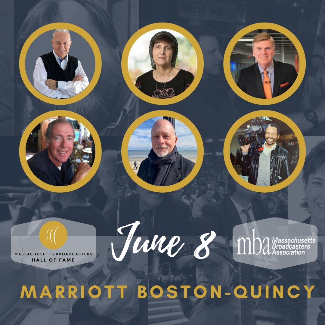 We're very excited to announce our 2023 Hall of Fame class!  

On 6/8, Pat Costa, @DevorahLeah, @WCVB's @LynchieWCVB, @WBZ's Bill Shields, @wbznewsradio's @carlwbz, and @7News Therman Toon will join 150 legendary Massachusetts broadcasters in our HOF.

massbroadcastershof.org