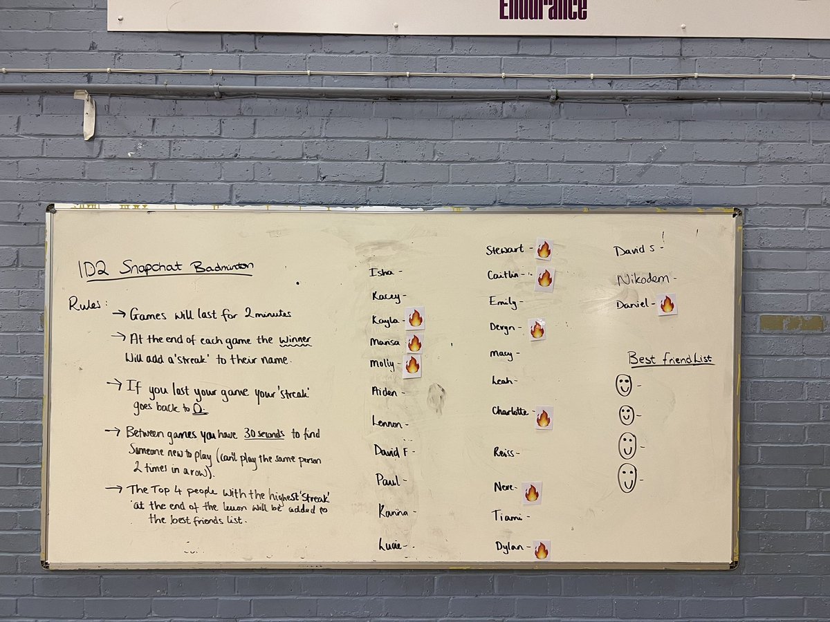 1D2 absolutely loving Snapchat badminton today to focus on determination and resilience during our games. Some great skills on show as we approach the end of the block 🏸 <a href="/EAPEdepartment/">EastbankAcademyPE</a>