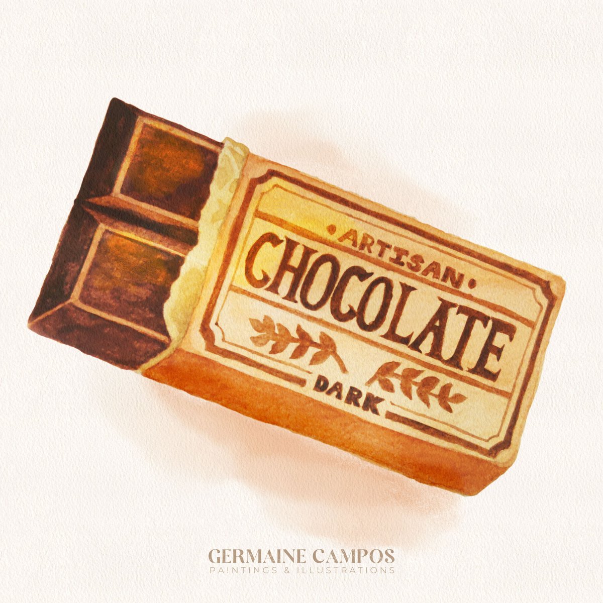 Send chocolates. Preferably dark.

The crisp edge of the bar reminds me of that crunchy sensation when you bite into it. 

#chocolatebar #artisanchocolate #rustic #watercolorillustration #watercolorpainting #Watercolour  #darkchocolate #artwork #artph