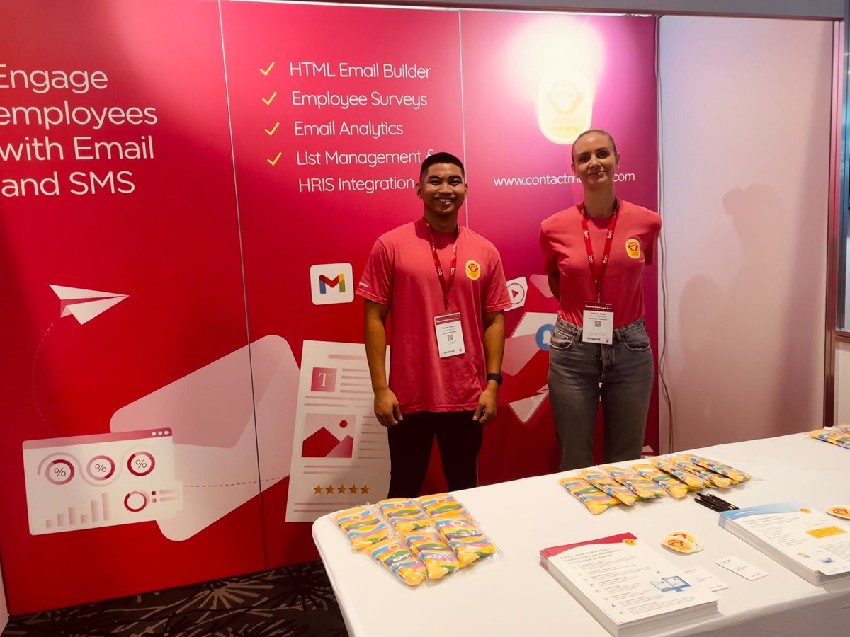 contactmonkey's tweet photo. ContactMonkey is jet-setting across the globe to 2 #InternalComms conferences✈️: Our Australia team is on site at #HRSummitAU while our Toronto crew is in #FortLauderdale for #ALI's #DigitalWorkplaceSummit. Drop by to say Hi and grab a pair of our famous ContactMonkey socks!🧦 https://t.co/1ffozD7HW9