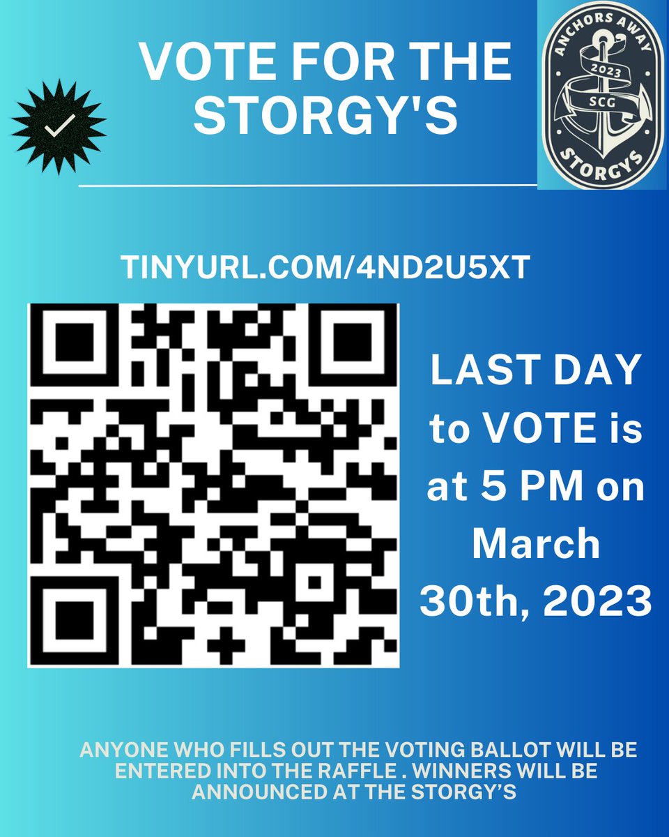 t's STORGY Voting time,📥🥳

🔗Make sure you use this link tinyurl.com/4nd2u5xt to submit your vote for each nomination listed.
To all the Nominees, wishing you the best chances to Win! 👍If any questions please reach out to Secretary Matthew Jacques at secretary@ricscg.org 📧