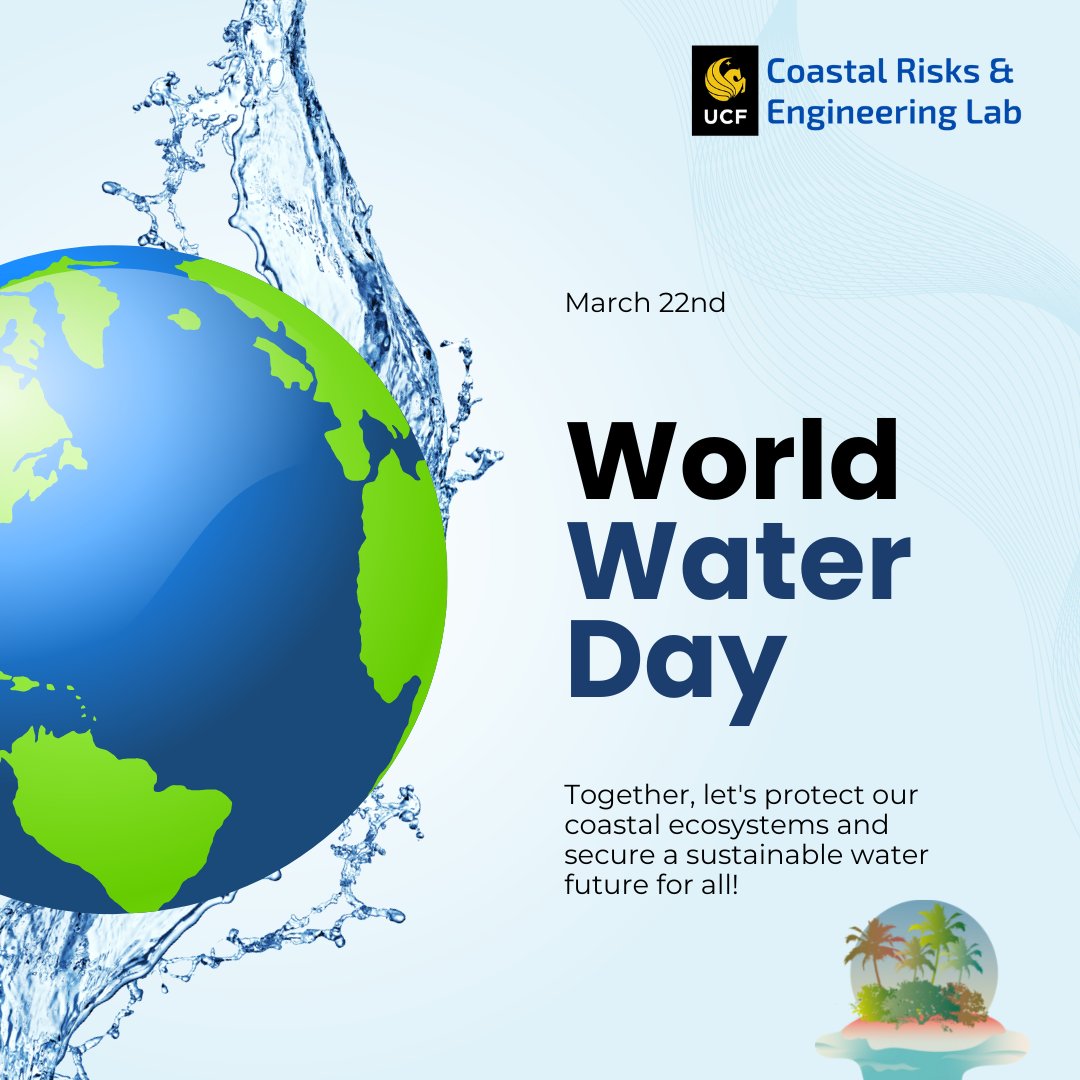 💧🌊🌍  Happy #WorldWaterDay!

At CoRE Lab @UCF, we're dedicated to researching and innovating solutions for #coastal protection, #water management, and #sustainability. 
Join us in safeguarding our planet's most precious resource for future generations!

@ucfcece @UCFCECS