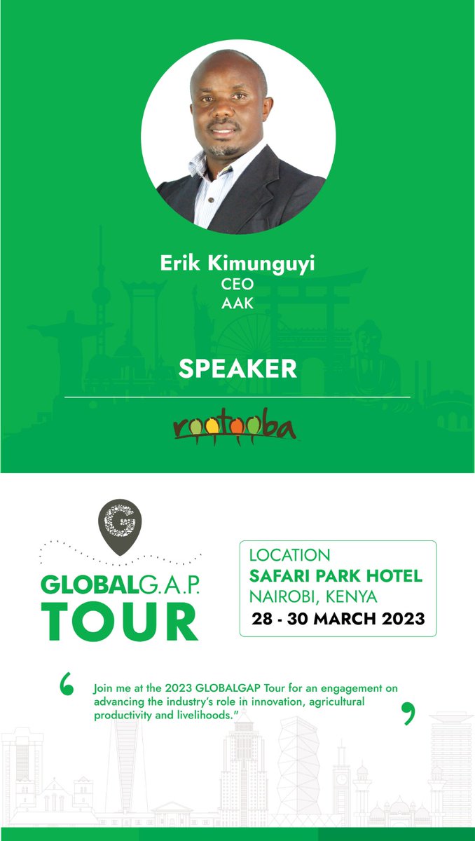 #GlobalGapTour2023
The aim of the Tour Stop is to raise awareness on the key food safety issues along crop value chains and how to meet safety standards of products to ease penetration into the markets thus boosting overall business performance.
