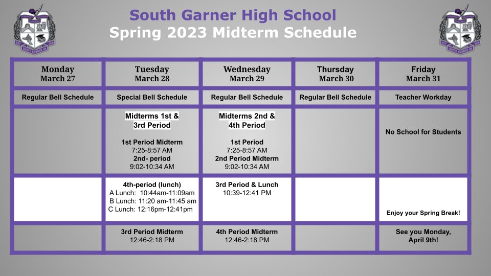 Midterms happening next week! #ExcellenceOnPurpose #TitanUp