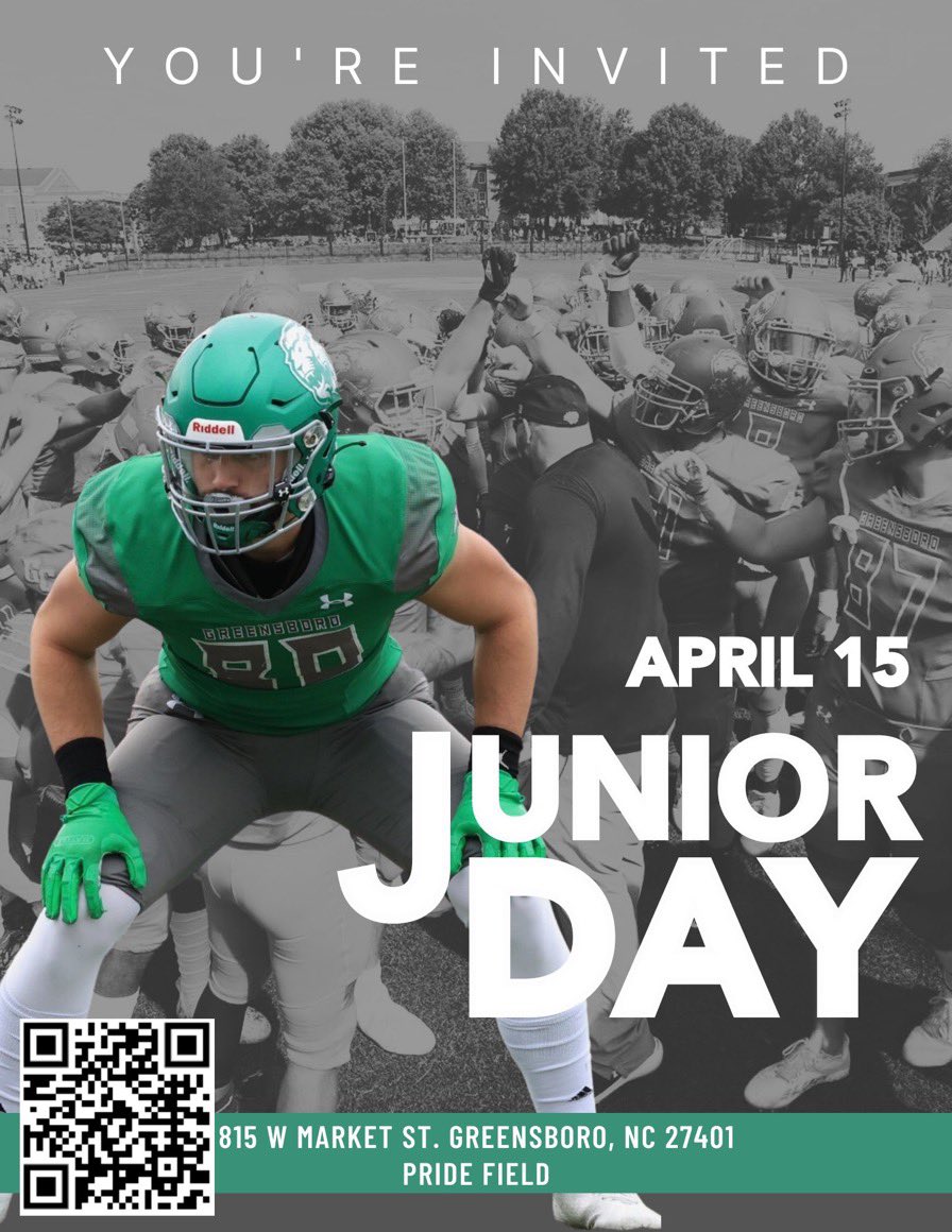 Junior day April 15 sign up by clicking on the link greensboro.edu/visit/open-hou… #BuildTheBoro #OnePride