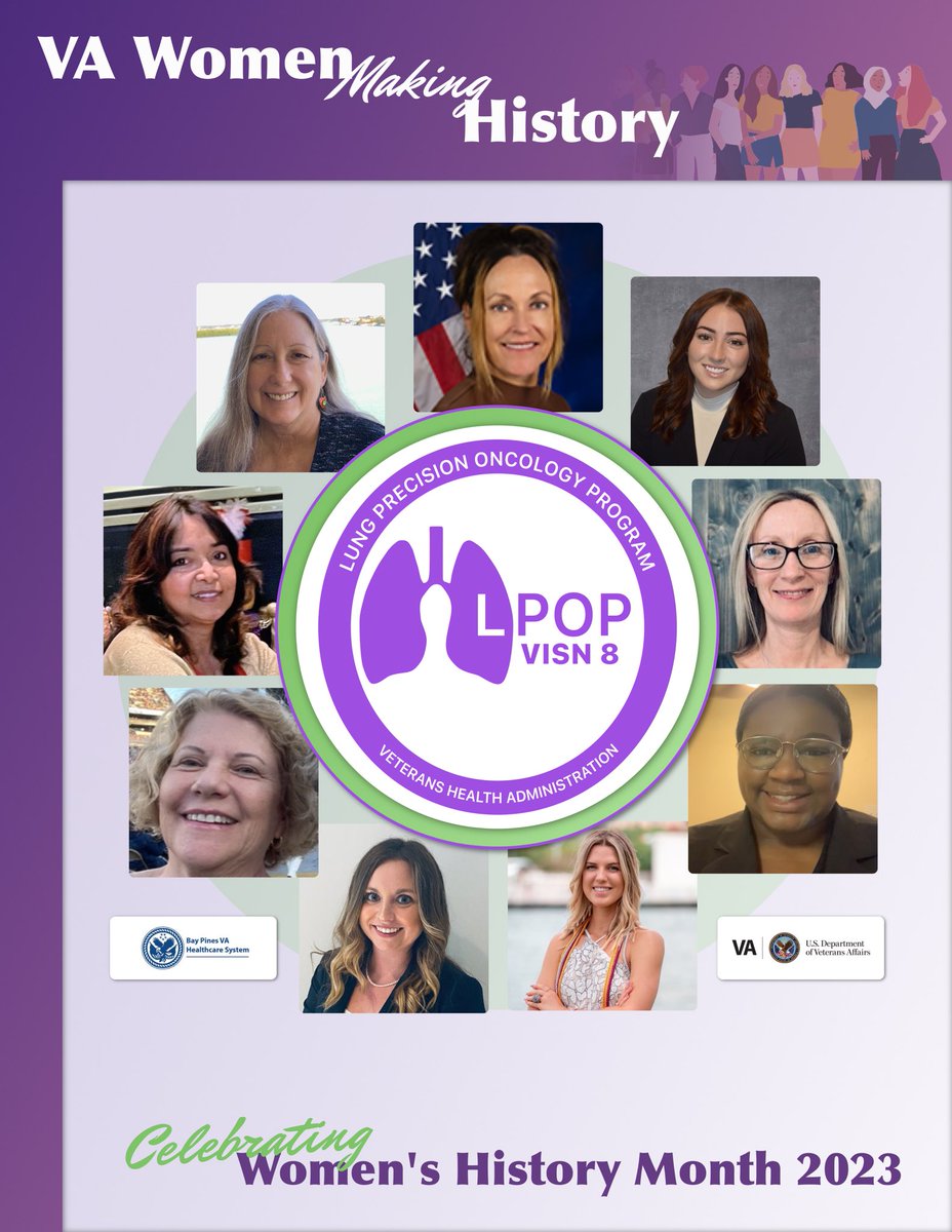 We’re continuing to honor the amazing women at <a href="/VISN8LPOP/">VISN8LPOP</a> who are all taking the fight to #LungCancer! Today, we want to recognize the women of our LPOP team at the Bay Pines VA health center. Thanks for all you do for us and out #Veterans! #WomenMakingHistory