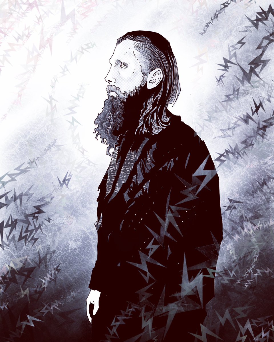 FooleyWooley's tweet photo. Another round for the Post-Punk sketches today. Profile view of Panther, vocalist for @bootblacks #postpunk #bootblacks #darkwave #alternativemusic #digitalart https://t.co/S9JQFDYUmw