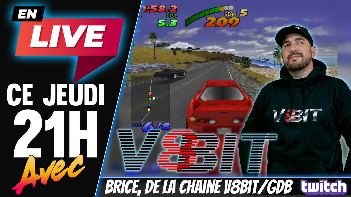 recalbox's tweet photo. 🚨 LIVE - RECALBOX 🚨
✅ CE JEUDI, 21h : On reçoit @bricefal, de la chaine #V8Bit / @GDBtv, pour nous parler jeux vidéo de son enfance... et jeux de voitures emblématiques !! 👌😎🏎️💨
✅ GO FOLLOW !! ==> https://t.co/nuBYphwyci https://t.co/mqQr1u12SX