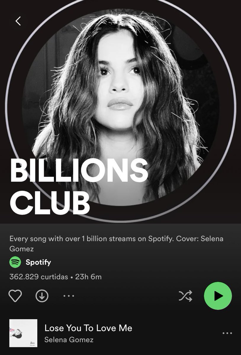 PortalSelenaBR's tweet photo. A MAIOR!

Selena Gomez agora é CAPA da ‘Billions Club’, playlist oficial do Spotify, após ‘Lose You To Love Me’ ultrapassar 1 BILHÃO de reproduções na plataforma. 🖤 https://t.co/Fb1ka1ME4q