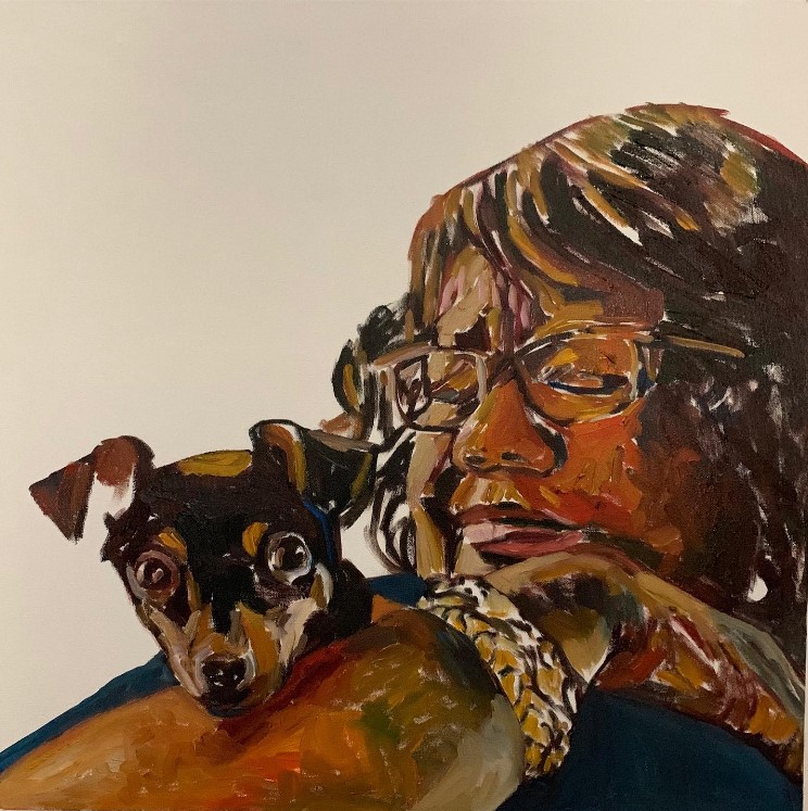 DoeViewer's tweet photo. #arth287artoninsta These paintings remind me of how reflected on all the time that has passed and spend time with my pets over spring break. https://t.co/dra5LLODTy