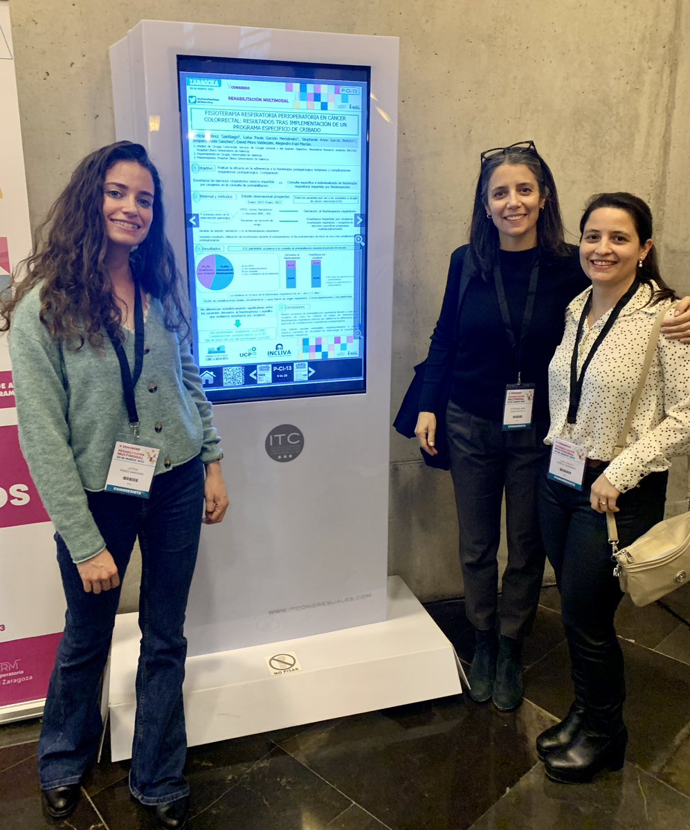 ClinicoUcp's tweet photo. Participación en #germ23 con 2 trabajos, 1 sobre el grado de cumplimentación/satisfacción, y otra de la enseñanza de la fisioterapia  abdominal y respiratoria de Prehabilitacion Quirúrgica en  Coloprocto del @GVAclinic @StephGaBotello @incliva_iis @balitagarzon  @LPerezSantiago https://t.co/hAaLhNZT3T