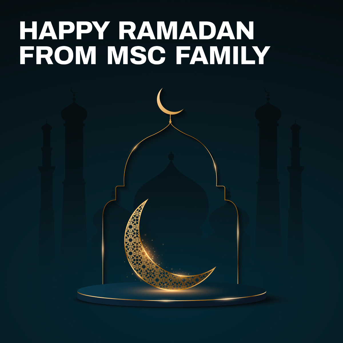 MSCCargo's tweet photo. The MSC family wishes you a blessed and happy Ramadan 🤲 🌙

أسرة شركة البحر الأبيض المتوسط للملاحة تتمنى لكم شهر رمضان مبارك 

#Ramadan #RamadanMubarak #holymonth https://t.co/Y7dObBcloG