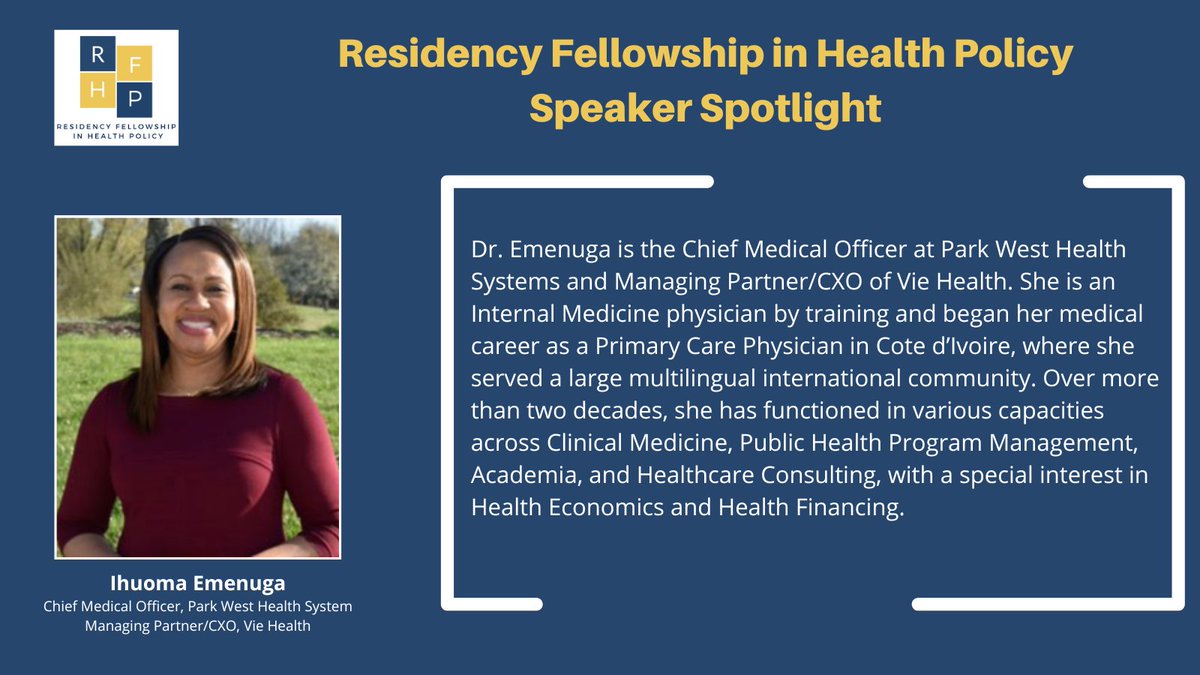 RFHP_GW's tweet photo. Presenting "Health Economics", Dr. Ihuoma Emenuga is the Chief Medical Officer at Park West Health Systems and Managing Partner/CXO of Vie Health. #RFHP2023
https://t.co/wfcaWeDnLL https://t.co/IBEasGsOHa