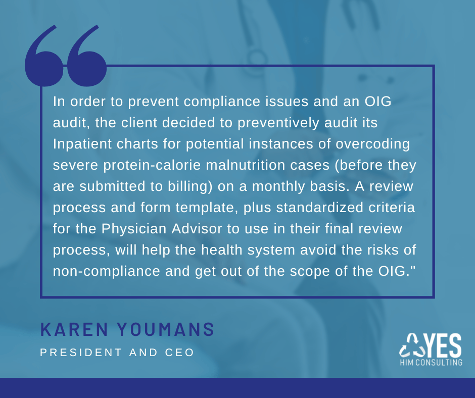 YesHIMconsult's tweet photo. Given that severe #malnutrition #MCCs increase the dollar amount in #Medicare reimbursements, overcoding is a potential risk for all #healthcare organizations: https://t.co/9s9k0bam5P

#YESHIMConsulting #severemalnutrition #medicalcoding #auditing #overcoding #hospitals https://t.co/WIG7pLUKJB