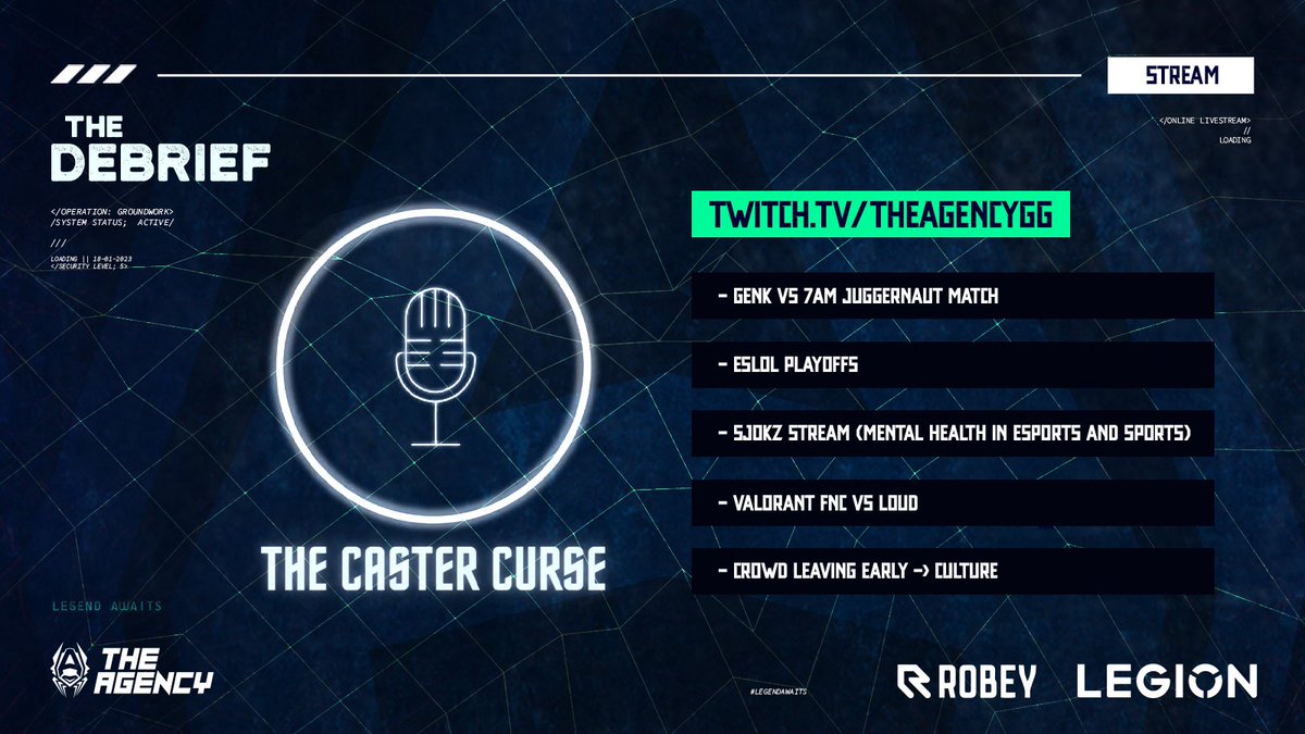 The boys are live! 🚀

twitch.tv/theagencygg

Read the topics of the day below ✨
