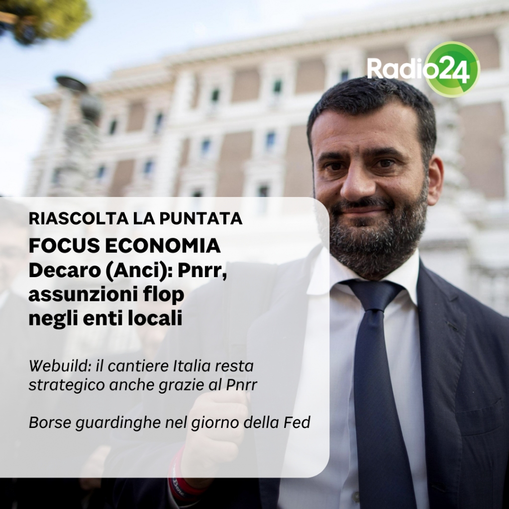 FocusEconomia's tweet image. La crisi degli organici negli #entilocali, gli investimenti italiani di #Webuild, la giornata delle #Borse europee. Questi i temi della puntata di oggi di #FocusEconomia di Sebastiano Barisoni su #Radio24. Clicca qui per riascoltarla: bit.ly/3nd7V1i