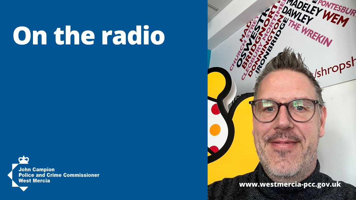 PCC @JohnPaulCampion appeared on @BBCShropshire this morning to talk about police funding, council tax and confidence in policing. You can listen to the interview on catch-up, by clicking the link below - pulse.ly/vkpjs80hci #radio #BBC #interview #police #WestMercia