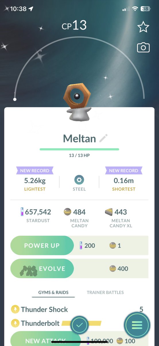 TrainerCastles's tweet photo. I mean I’ll take this but i have yet to see a Hundo Meltan. 
@PokemonGoApp https://t.co/Bn2iRCGRd9