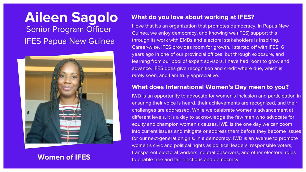 IFES1987's tweet image. Aileen Sagolo is a senior program officer at IFES Papua New Guinea. We're proud to highlight her this Women's History Month! #WomensHistoryMonth #IWD23