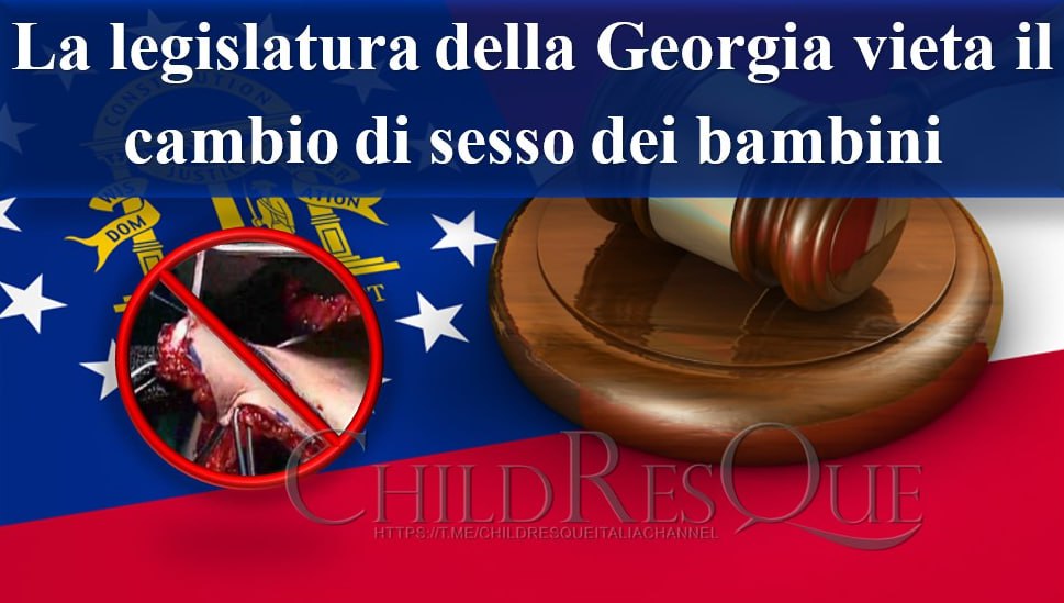 💥STOP AL CAMBIO DEL SESSO PER I BAMBINI ORA ANCHE IN GEORGIA💥

Altra vittoria💪🏻💪🏻💪🏻
Avanti così 

#22marzo
#News_USA_Georgia  #LawToStopKidsGenderTransition #Stop_gender #disforia
 #Stop_Gender_transition_for_Kids 

tinyurl.com/2w92y59h