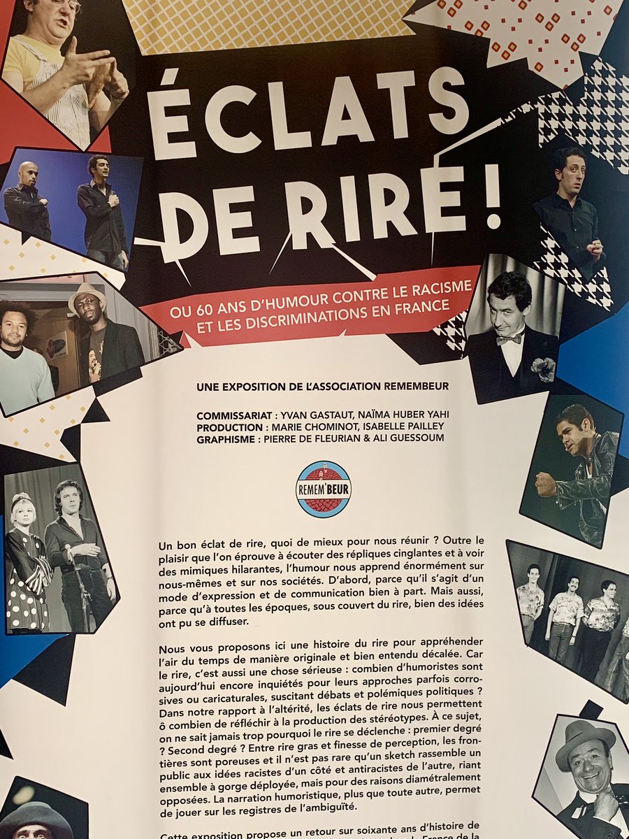 JeanLucRomero's tweet photo. Coluche, Fernand Raynaud, Jamel Debbouze … quelle place occupe l’humour dans la diffusion des stéréotypes ?

@RemembeurAsso en parle avec justesse dans son exposition sur la représentation des minorités ethniques dans l’humour en France depuis les années 60. 

À aller voir 👏 https://t.co/8K008jswmF