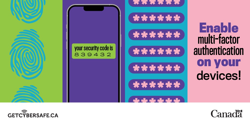 Multi-factor authentication is when you use two or more authentication factors (like a password, token, or fingerprint) to verify your identity. 

It's a great way to protect your accounts against cyber criminals and #GetCyberSafe. Here's how: getcybersafe.gc.ca/en/blogs/examp…