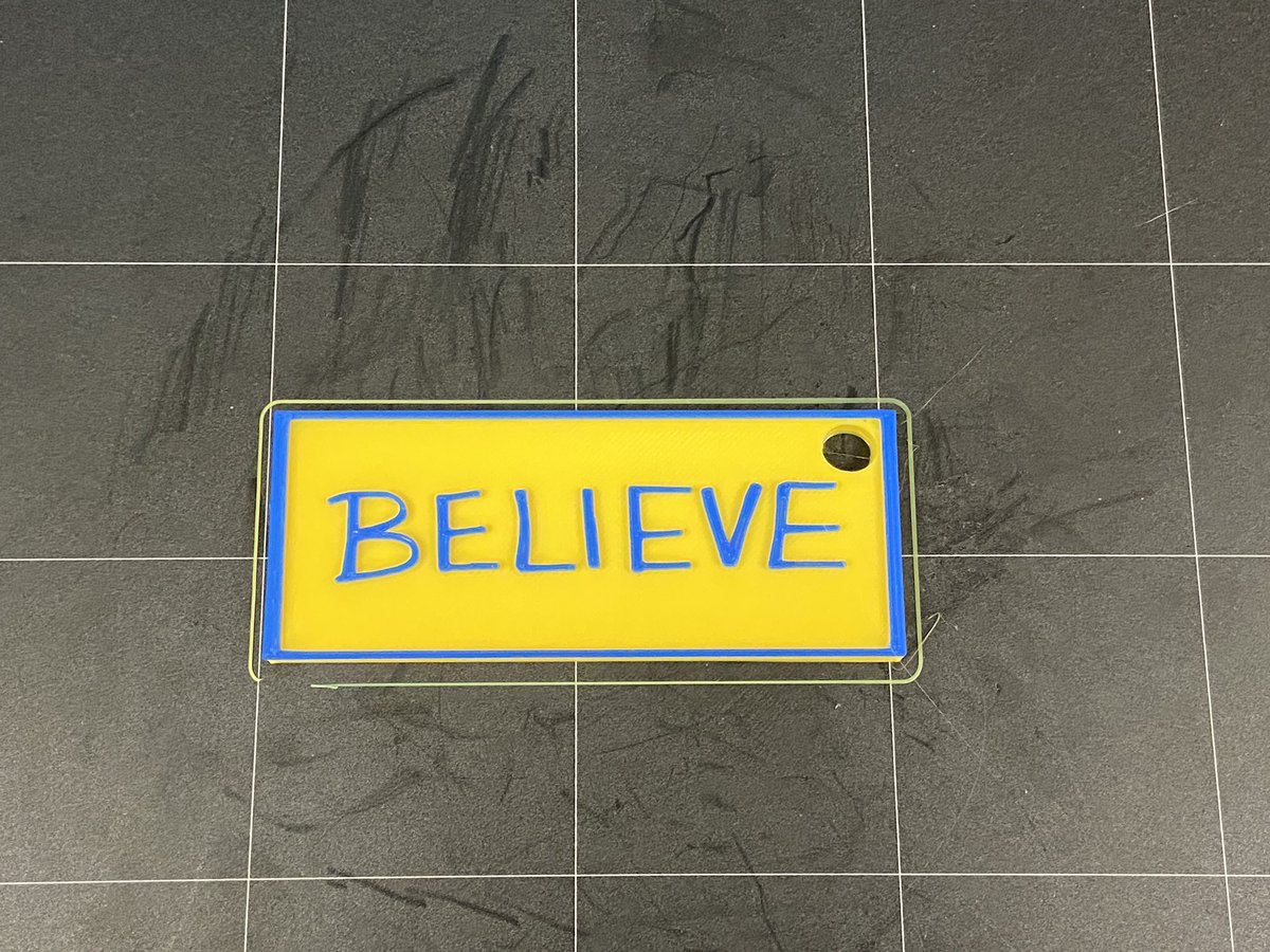 HarrisfieldGr8's tweet photo. Now that we have the designing part down, it was time to experiment with printing in two different colours. The phone case took a couple runs, which made the keychain easier to figure out. https://t.co/Rnhufs37bK