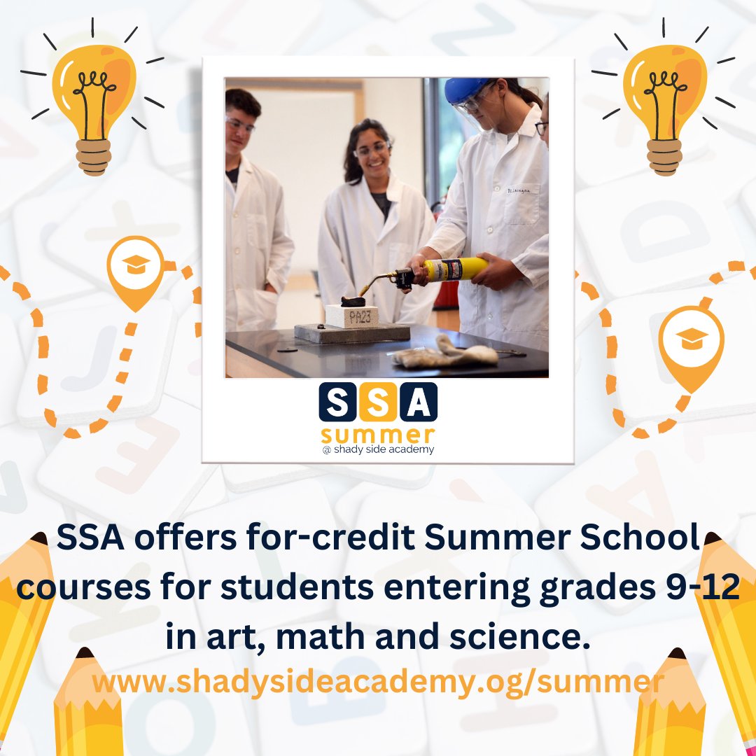 Shady Side Academy offers Summer School courses for students entering grades 9-12, including for-credit courses in art and science. Explore for-credit and enrichment courses at hubs.li/Q01D-GGk0 #ssasummer #ssaseniorschool