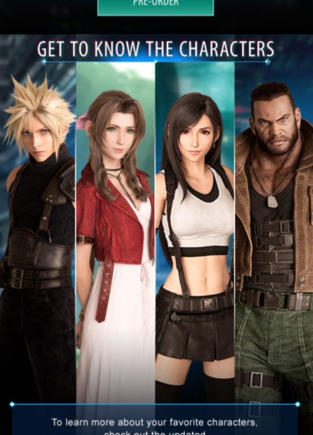 clerithBot's tweet image. Cloud and Aerith next to each other in the email Square-Enix sent out for #FF7R in September 2019