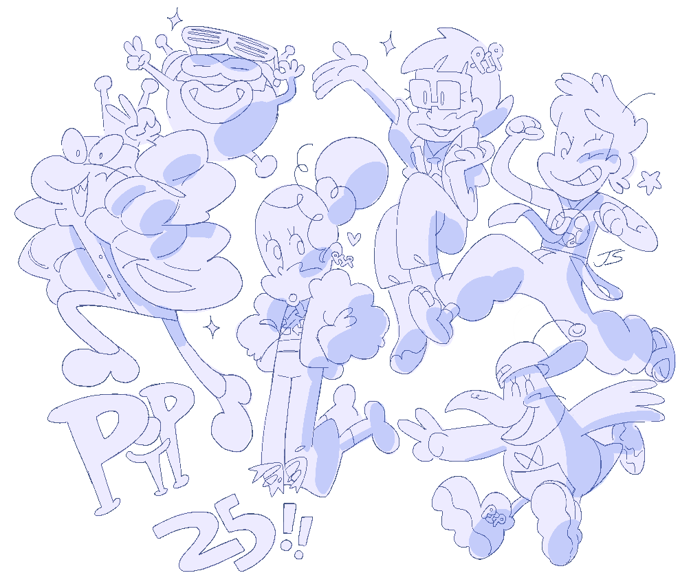 PIPAnimation's tweet image. This weekend PIP turned 25 Years old!!

To celebrate we asked if anyone at PIP wanted to put together a little art!

Todays submission is from StoryBoard Artist Jessie Stillwell!