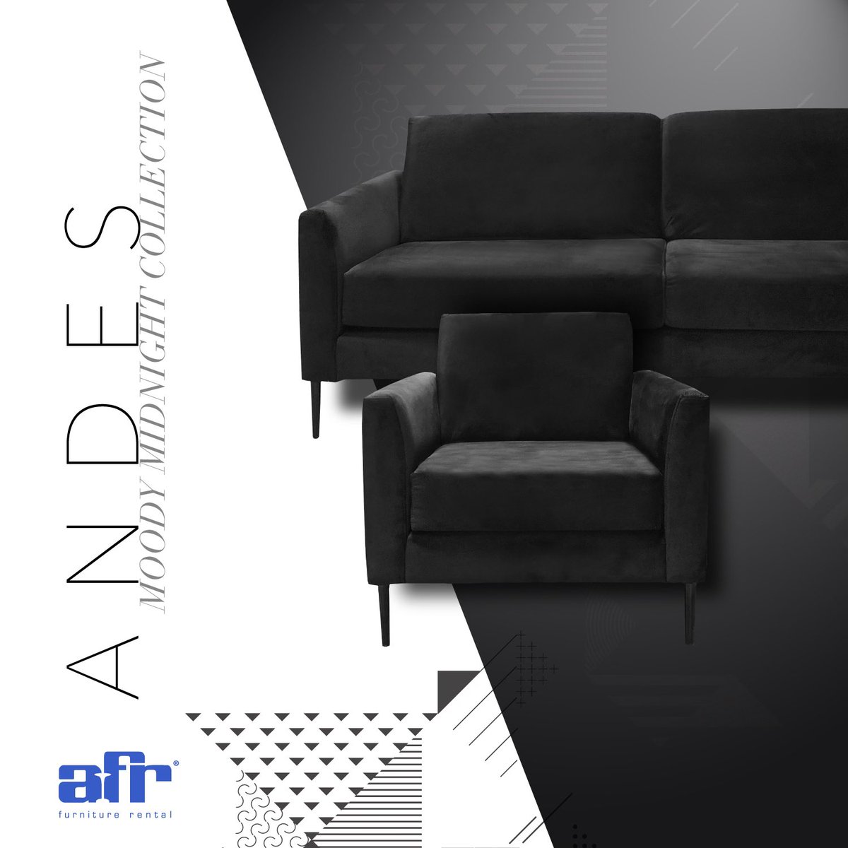 Charming mid-century modern style is back in black.

LEARN MORE:  afrevents.com/andes

#andescollection #afrevents #newproduct #rentafr #newproductalert #eventprofs #meetingprofs #experientialmarketing