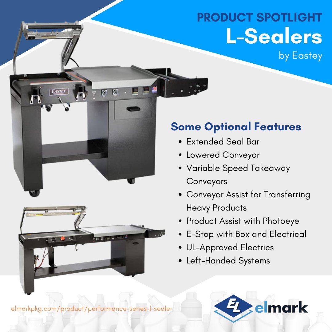 ElmarkPackaging's tweet photo. Proven reliable over and over again, these intermediate level @EasteySM L-Sealers provide you with all the quality features found in much higher priced machines. #packagingsolutions #shippingsolutions https://t.co/uvHOVQLZX0