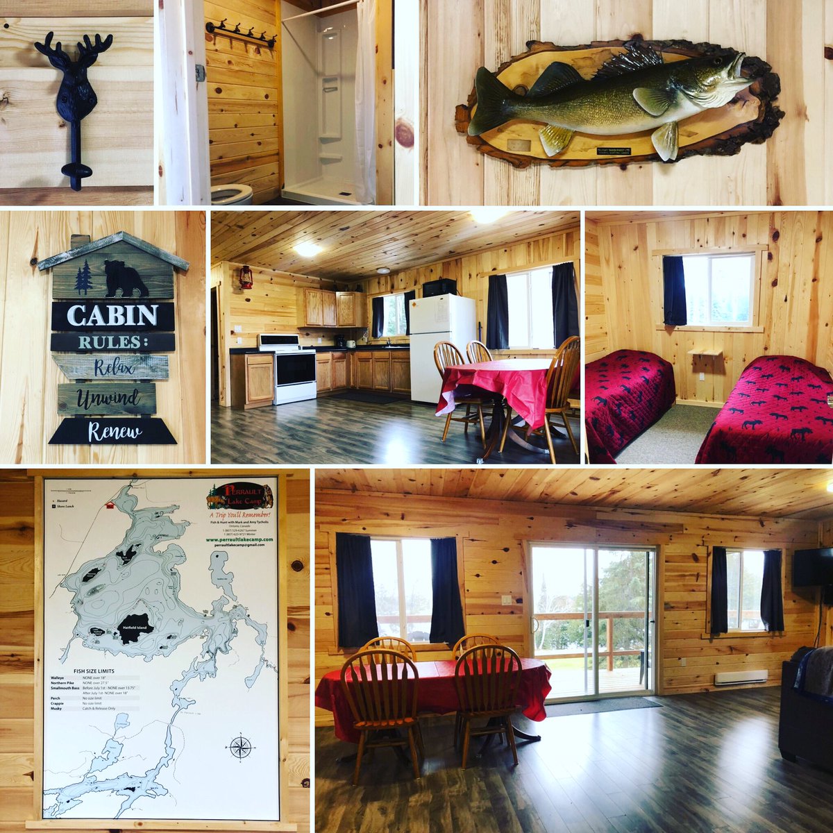 Beautifully cabin 7 #complete 
#perraultlakecamp #homeawayfromhome #cabin7 #knottypine #cabinlife #lakelife #fishinglife #sunsetcountry #Ontario #fishcanada #walleyenation #muskyfishing #perraultlake #perraultfalls #hwy105 #loveplc