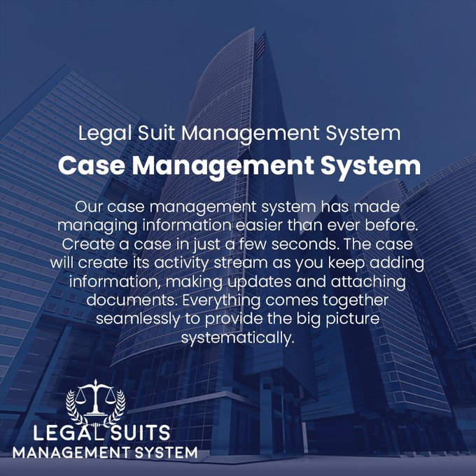 messenger2050's tweet photo. Case information management easier than ever before with Legal Suit Management System only.

Schedule a Demo now! https://t.co/Tl3cRP5hp0 https://t.co/vylN7EXcnQ