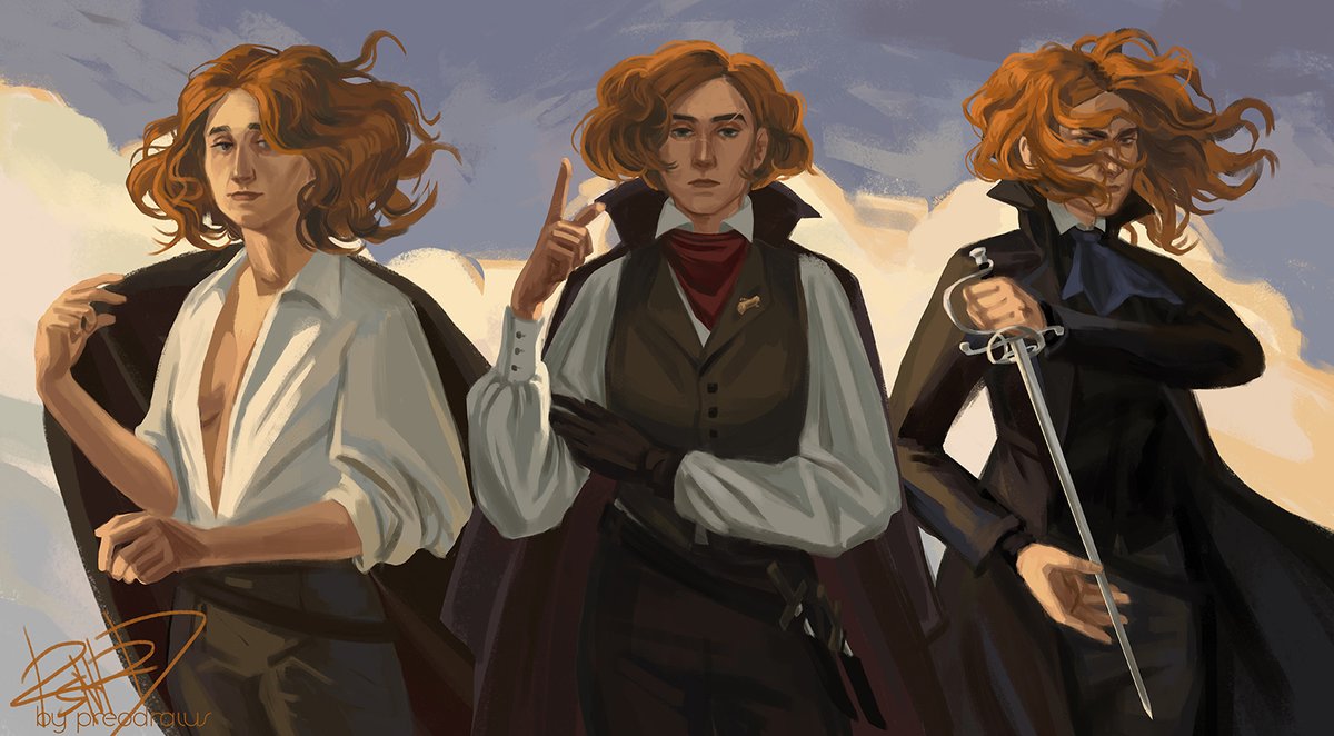 I accidently made a whole triptych for that "romanceable npc/quest giver npc/final boss of the game" with my dear rogue girl 
#DnDcharacter #dndoc #dndart