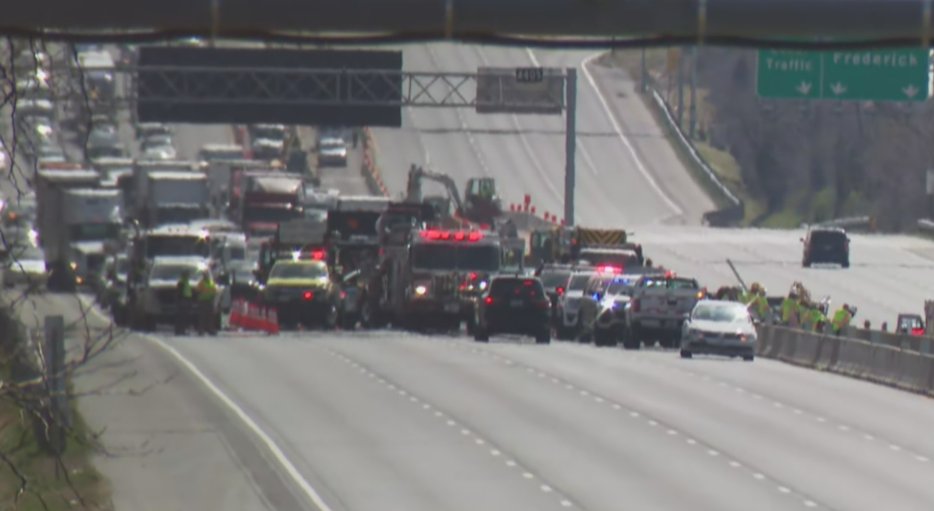 Fox45Photogs's tweet photo. Multiple people dead in crash on west side of Baltimore Beltway. The crash happened in a construction zone between Windsor Mill and Dogwood roads. Photojournalist @PhotoDobbs is on scene. 

READ MORE: https://t.co/K0tGn3v6Vg https://t.co/PqzOkKNDO8