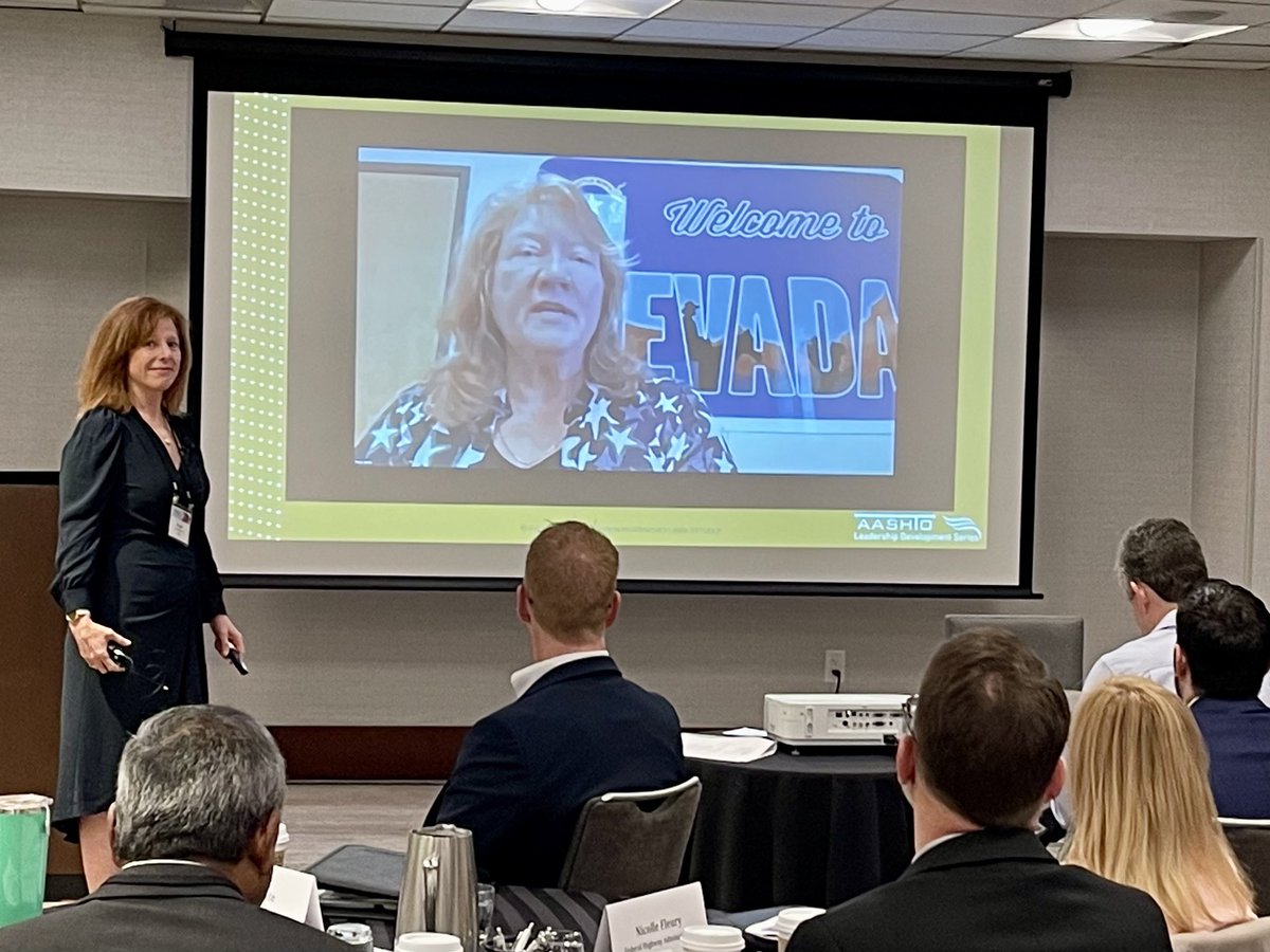 NVRoadgeek's tweet image. Leadership moment @aashtospeaks Executive Leadership Institute. Proud to introduce Nevada Director Larkin-Thomason @nevadadot #Nevada #WomenLeaders