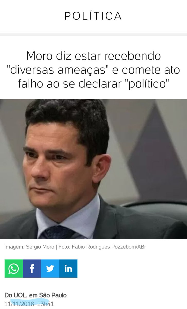 Parabéns ao governo Lula e ao ministro Flávio Dino que independentemente de posição partidária, deflagrou um operação em tempo RECORDE contra um SUPOSTO esquema de assassinato relatado pelo próprio senador Sérgio Moro ( SUPOSTA VÍTIMA). 
O Ex juiz sofre ameaças desde 2018, só