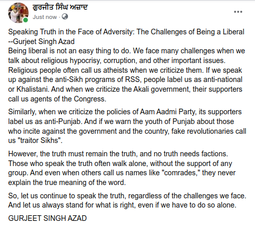 GurjeetAzad's tweet image. Speaking up for what&apos;s right is never easy, but it&apos;s necessary for progress. #SpeakTruth #StandUpForWhatIsRight