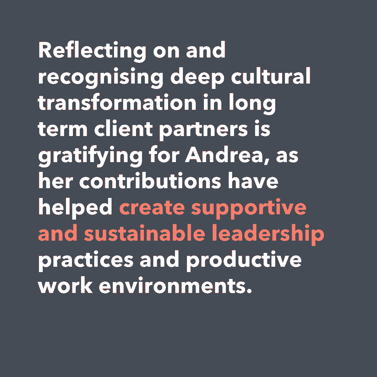 SheppardMoscow's tweet photo. It is @AndreaCusack turn for the team spotlight. She might not embrace it's warming glow, but we love hearing about and re-knowing the passion she brings to her work self as she works with leaders and organisations to shift their capacity to adapt and learn in complex times. https://t.co/Ylw4itEJu0