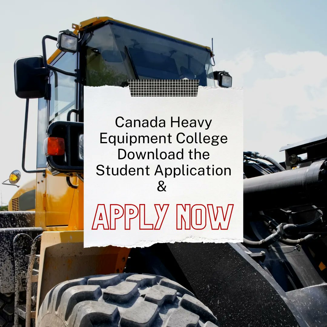 CHEC_Training's tweet photo. Apply for our programs by downloading our student application online today! Canada Heavy Equipment College offers programs in the construction &amp; transportation industries. Check out all our programs here: https://t.co/3KlXlek1Q5 https://t.co/ju50LUFUGK