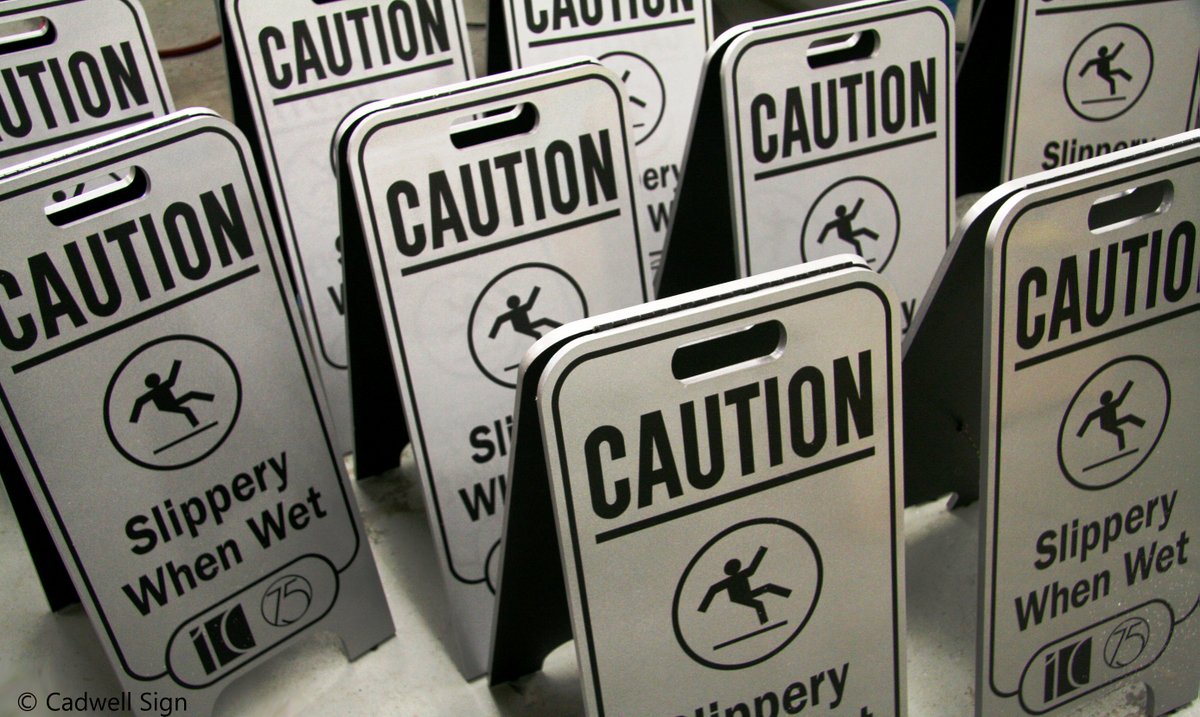 Spring rain is coming! Make sure you have custom “Slippery When Wet” signs ready this Spring. We can add your logo and your custom colors to improve the look of your lobby. We design, build and deliver in less than 2 weeks. Give us a call! 
#sign #slipperywhenwet #caution #signs