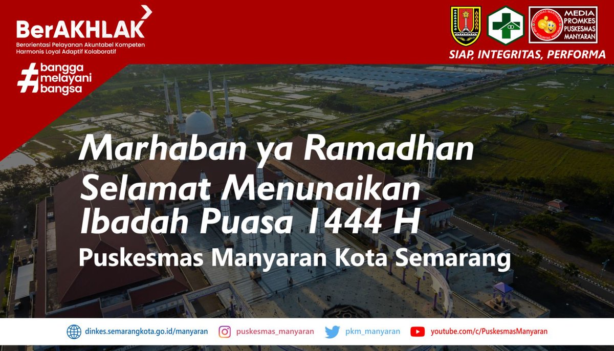 Hallo #sehaties 
Marhaban yaa Ramadhan..
"Makan roti jangan sambil lari
Jika jatuh, kita yang rugi
Bersihkan hati sucikan diri
Kita sambut Ramadhan kembali.."

"Ikan sepat asyik berenang
Anda sehat kami senang"

#Ramadhan
#ramadhan2023
#Puasa2023
#salamsehatpuskesmasmanyaran