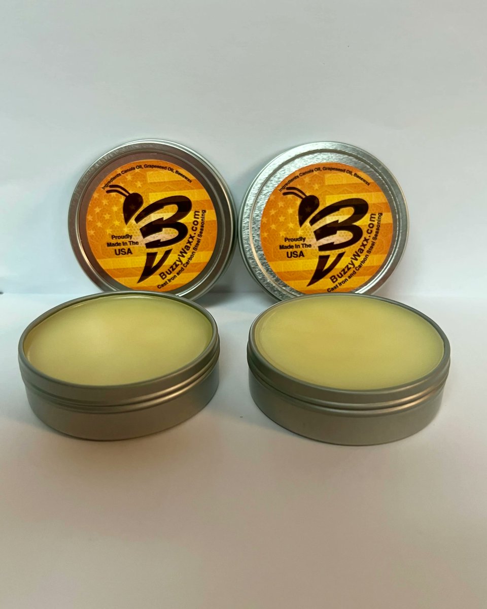 BuzzyWaxx's tweet photo. https://t.co/AI9Yf2HXWH 

The BuzzyWaxx Original 2 Pack, 2 cans of BuzzyWaxx Original Blend to season and maintain your cast iron and carbon steel. https://t.co/nIGLnfLEIc