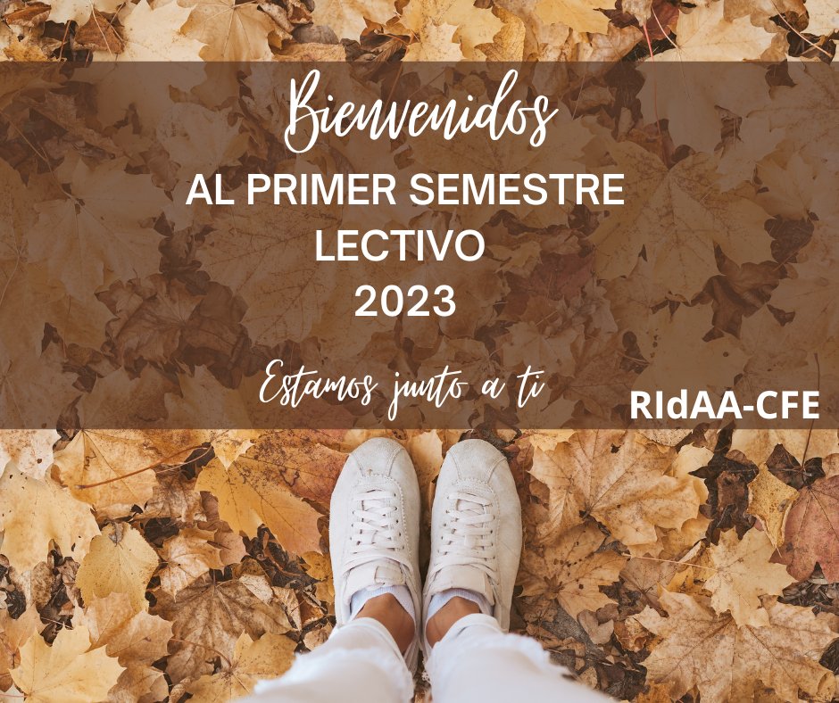 Desde el equipo <a href="/CfeRidaa/">RIdAA-CFE</a> les damos nuestra   Bienvenida a todos los estudiantes de <a href="/cfe_anep/">CFE - ANEP</a>  que inician un nuevo año lectivo. Juntos, seguiremos compartiendo toda la producción académica generada en nuestra Institución.<a href="/ANEP_Uruguay/">ANEP</a> <a href="/Noveles_CFE/">Noveles Educadores de Uruguay</a> <a href="/MEC_Uruguay/">Ministerio de Educación y Cultura</a> #OpenAccess