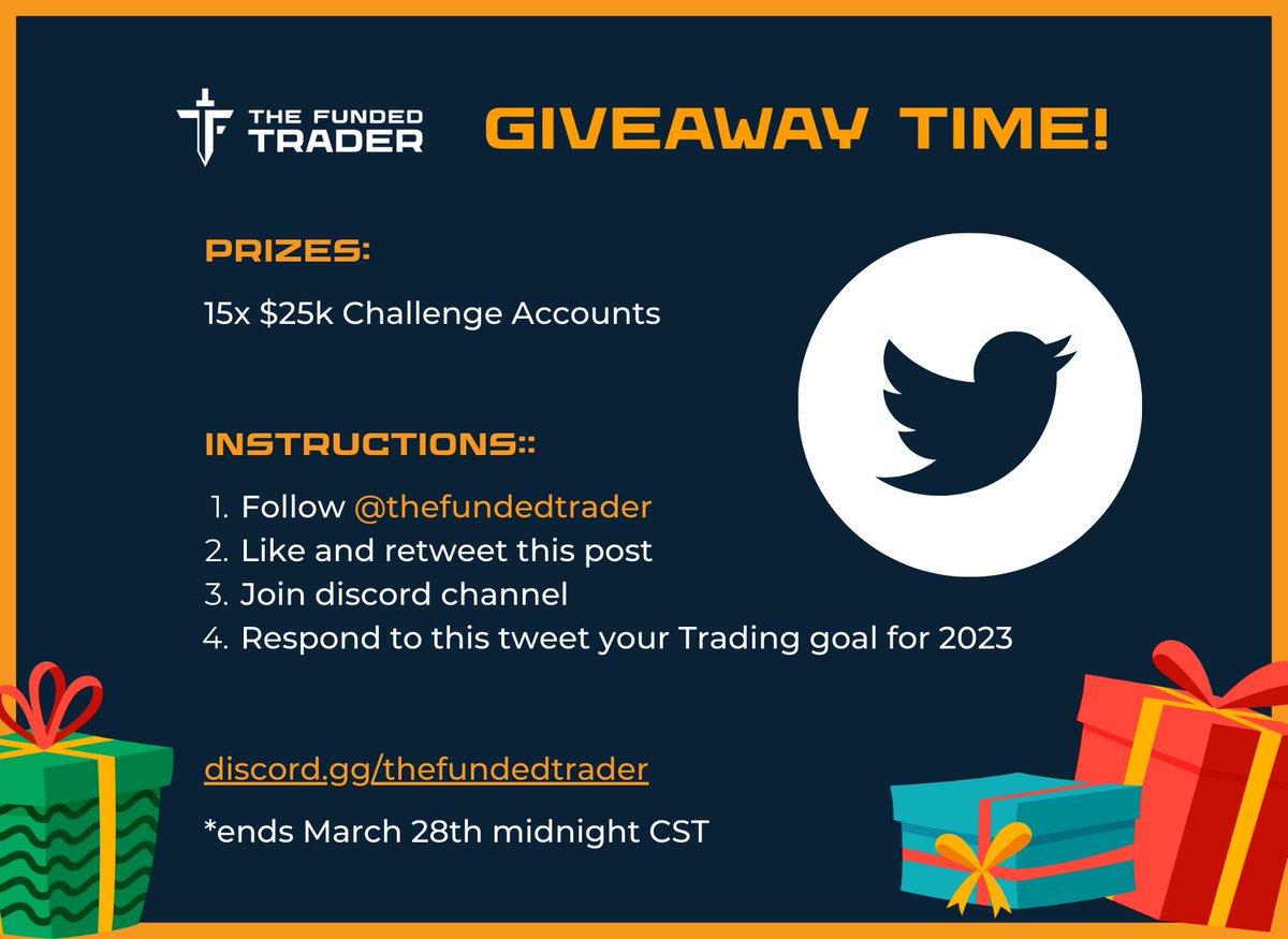Twitter Exclusive Giveaway on FOMC Day! 

We are giving away 15 accounts! 

$25k Account Challenge (Standard, Rapid, Knight)

Follow the instructions below ⤵️ 

discord.gg/thefundedtrader