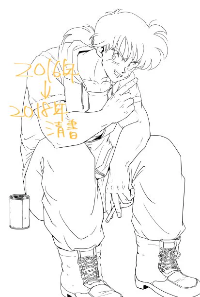 過去に描いていた線画を一部直して再利用しました!飲さまがおタバコ吸われると思っているわけではないけどきっと似合うなあという気持ちで描いてていまだに思っています 片目は全体ほとんど終えてからウインクの方がいいなっておもったので変えました😉 